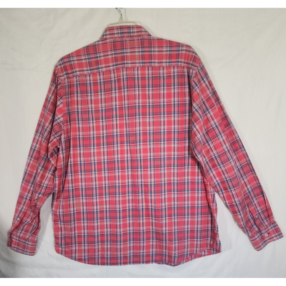 UNTUCKit Mens 2XLT Red Plaid Long Sleeve 100% Cotton Preppy Workwear Camping - Picture 3 of 6